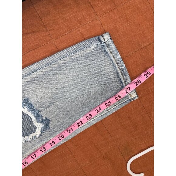 NWT White Fox Blue Lets Bounce Disressed Boyfriend Jeans Women Size Small - Picture 11 of 13